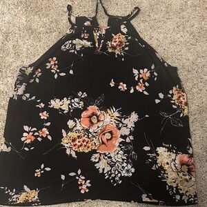 Papermoon Black Floral Halter Blouse
